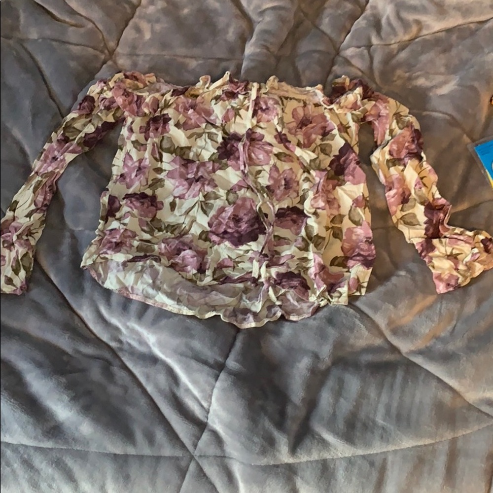 Off the shoulder flower shirt
